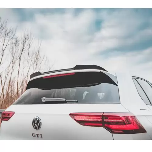 VW Golf 8 Maxton Style Gloss Black Roof Spoiler Extension