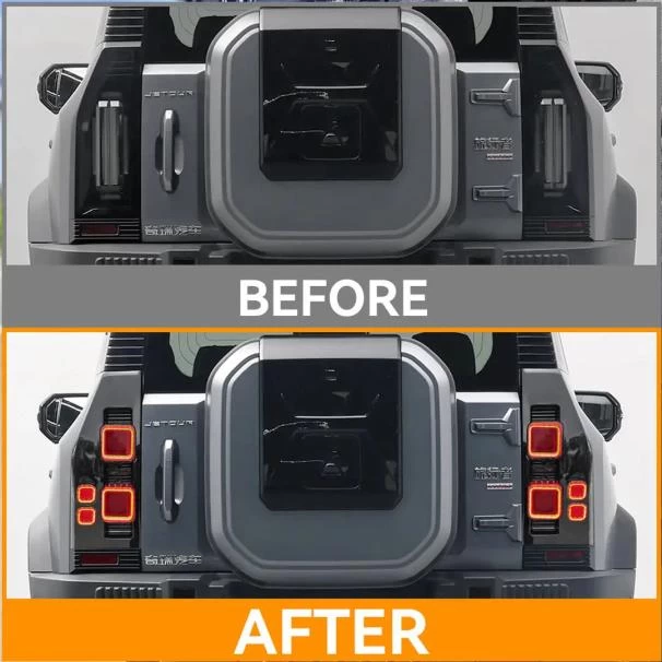 Jetour T2 Premium Defender Style Smoked Black LED Taillights