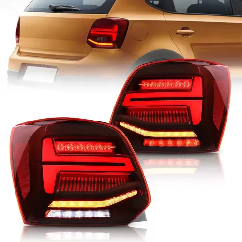 VW Polo 6R Smoked Red LED Sequential Taillights  (2009–2017)