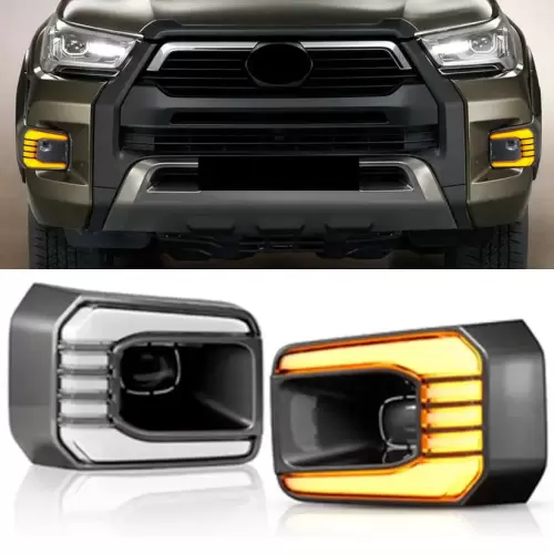 Toyota Hilux Revo 2.8 GD6 Dual Function LED Fog Light Surrounds (2021–2026)