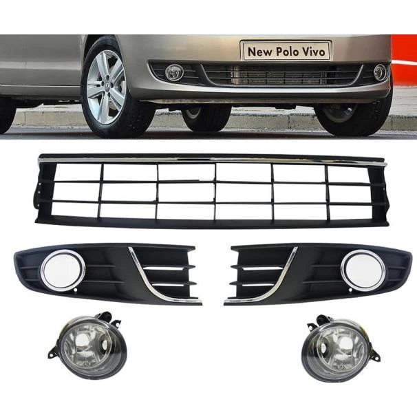 VW Polo Vivo Silverline Fog Lamp Covers With Centre Grille For Sale in Kenya (2014–2019)